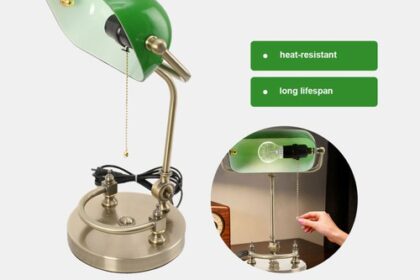Banker Schreibtischlampe Glasschatten Vintage Lampe Traditionelle