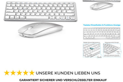 Bluetooth Tastatur Maus Set Kompakt Kabellos