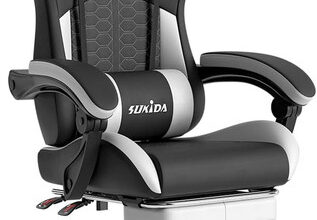 Gaming Stuhl, Ergonomischer Gaming-Stuhl Mit Fußstütze,