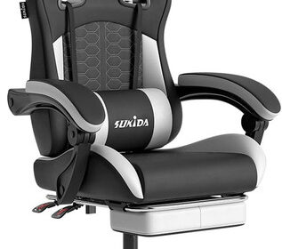 Gaming Stuhl, Ergonomischer Gaming-Stuhl Mit Fußstütze,