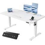 Höhenverstellbarer Schreibtisch Elektrisch 140x60 Kabeldurchführung 2