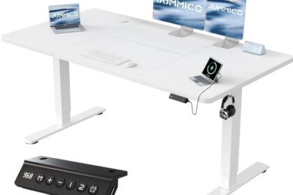 Höhenverstellbarer Schreibtisch Elektrisch 140x60 Kabeldurchführung 2