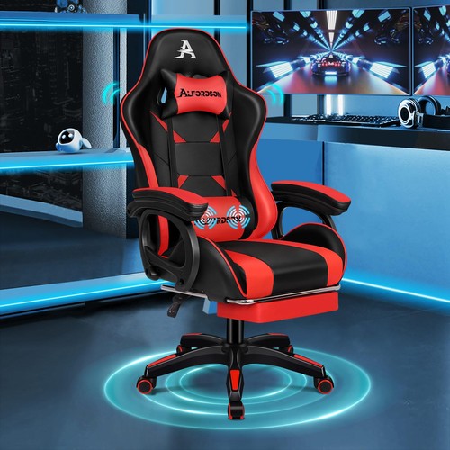 Gamingstuhl, Bürostuhl, mit 2PunktMassage, Fußstütze, Kopfstütze