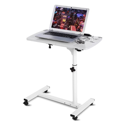 Höhenverstellbarer LaptopSchreibtisch mit Rollen, Weiß, 6288