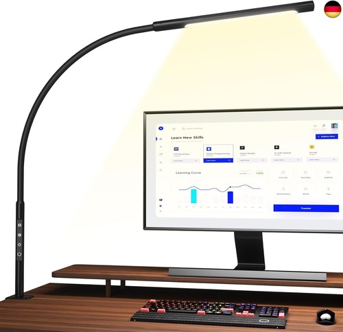 EYOCEAN LED Schreibtischlampe, Augenschutz Klemmleuchte, Klemmlampe