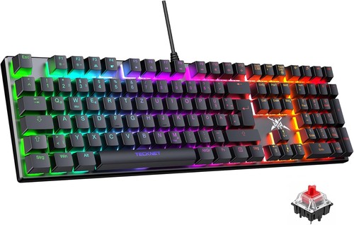 Gaming-Tastatur QWERTZ mechanisch rot LED programmierbar