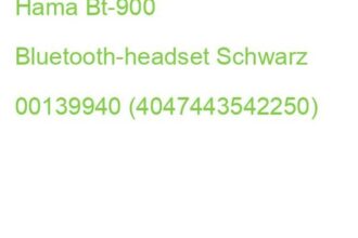 Hama Bt-900 Bluetooth-headset Schwarz 00139940