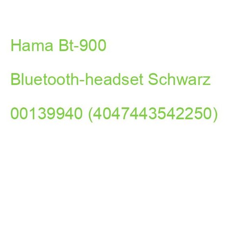 Hama Bt-900 Bluetooth-headset Schwarz 00139940