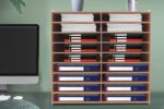 Briefablage Holz Schubladenbox Schreibtisch-Organizer Dokumentenablage 51.8*49CM