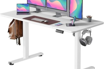 Elektrisch Höhenverstellbarer Schreibtisch 160x60cm, Anti-Kollision Technologie