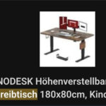SANODESK Elektrisch höhenverstellbarer Schreibtisch 180x80cm Braun