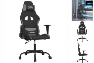 Gaming-Stuhl Schwarz Und Hellgrau Stoff Home