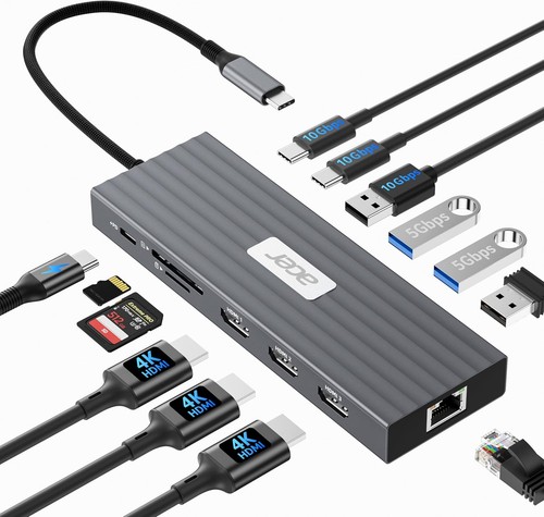 USB C Docking Station 13in1 Triple