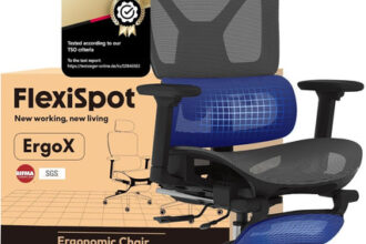 FLEXISPOT Ergonomischer Bürostuhl Schreibtischstuhl Mit Fußstütze,
