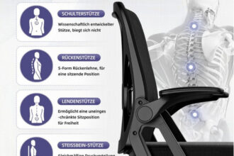Ergonomischer Bürostuhl mit verstellbarer Lendenstütze und