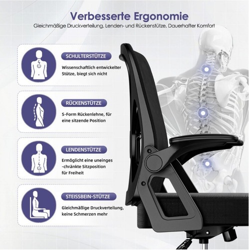 Ergonomischer Bürostuhl mit verstellbarer Lendenstütze und