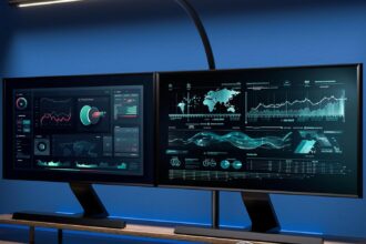 EYOCEAN Schreibtischlampe LED mit Gestensteuerung & Fernbedienung, 24W 80CM Klemmbare Dimmbare Monitor Lampe, Tageslichtl