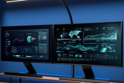 EYOCEAN Schreibtischlampe LED mit Gestensteuerung & Fernbedienung, 24W 80CM Klemmbare Dimmbare Monitor Lampe, Tageslichtl