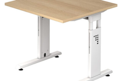 Hammerbacher höhenverstellbarer Schreibtisch VOS08/E/W Eiche Weiß