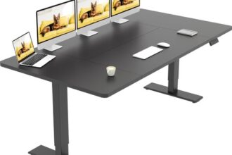 Höhenverstellbarer Schreibtisch 180x80cm elektrisch mit Dualmotor,
