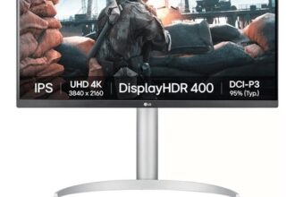 LG Monitor UltraFine 27UP650K-W.AEU, Schwarz/Weiß, 27
