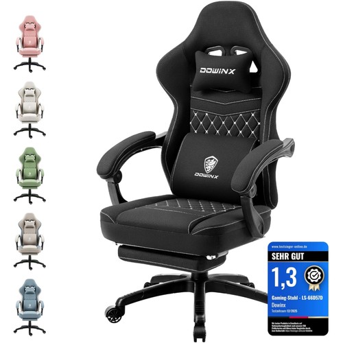 Gaming Stuhl Stoff Bürostuhl Verstellbar Black