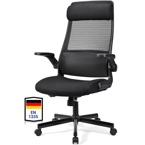 Bürostuhl Ergonomisch Mesh Schwarz verstellbar Lumbalstütze