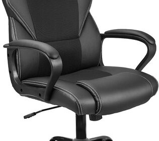 Bürostuhl Ergonomisch Gamingstuhl Höhenverstellbar PU Leder