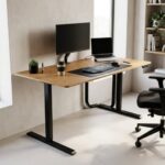 Höhenverstellbarer Schreibtisch KANTOR 120cm elektrisch Eiche
