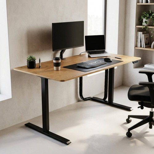 Höhenverstellbarer Schreibtisch KANTOR 120cm elektrisch Eiche