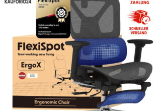 Ergonomischer Bürostuhl mit Fußstütze 3D-Armlehnen 5D-Rückenlehne