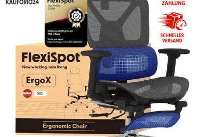 Ergonomischer Bürostuhl mit Fußstütze 3D-Armlehnen 5D-Rückenlehne