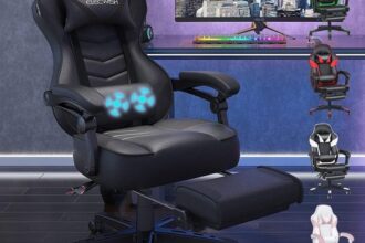 Gaming Stuhl Bürostuhl Ergonomisch Schwarz mit
