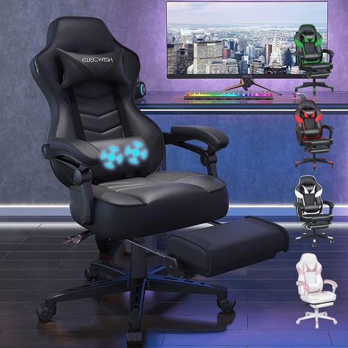Gaming Stuhl Bürostuhl Ergonomisch Schwarz mit
