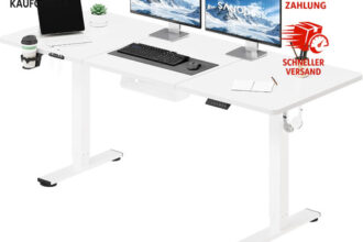 Höhenverstellbarer Schreibtisch 160x60 cm Elektrisch Steh-Sitz