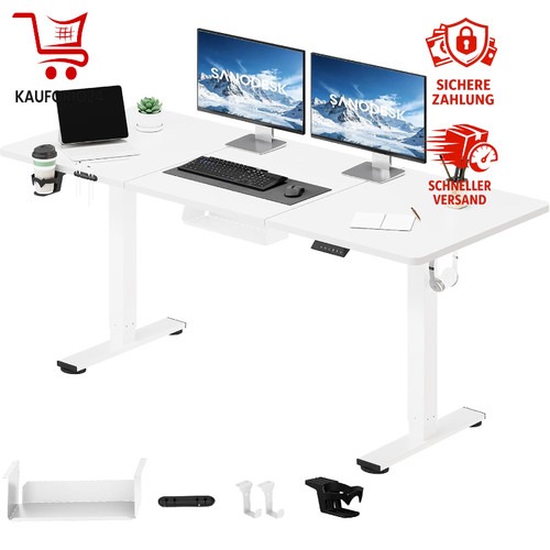 Höhenverstellbarer Schreibtisch 160x60 cm Elektrisch Steh-Sitz