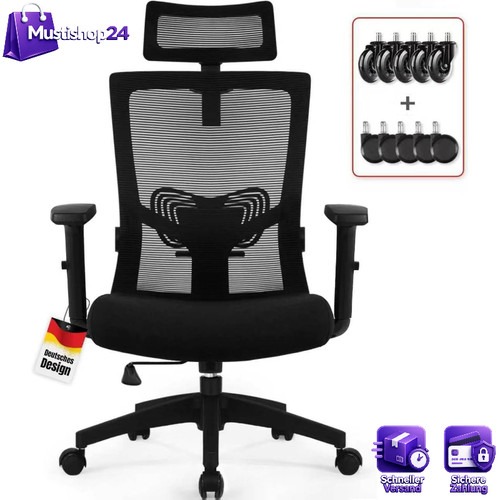 Bürostuhl Ergonomisch Drehstuhl mit Verstellbarer Kopfstütze