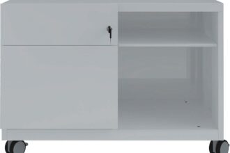 BISLEY Rollcontainer "Caddy Note™" Schubladen und Ziehgriff links, silber