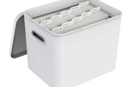 rotho Archivbox "MY PAPER" aus Recyclingkunststoff, mit 10 Mappen, weiß