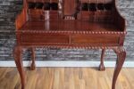 Schreibtisch Bürotisch Chippendale Sekretär Massivholz Rolltop