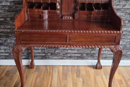 Schreibtisch Bürotisch Chippendale Sekretär Massivholz Rolltop