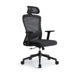 Bürostuhl Ergonomisch Drehstuhl Lendenwirbelstütze Kopfstütze Schwarz