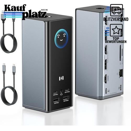 USB C Docking Station 17-in-1 Triple