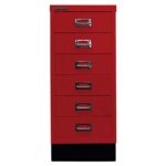 BISLEY Schubladenschrank "MultiDrawer" DIN A4 mit 6 Schubladen kardinalrot