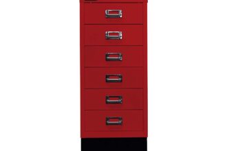 BISLEY Schubladenschrank "MultiDrawer" DIN A4 mit 6 Schubladen kardinalrot