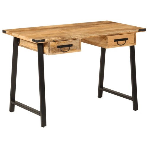 Schreibtisch Massivholz Mango Eisen 105x55x70 cm