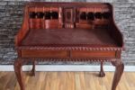 Schreibtisch Bürotisch Sekretär Chippendale Massivholz Rolltop