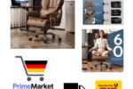 Efomao Bürostuhl PU Leder Ergonomisch Höhenverstellbar